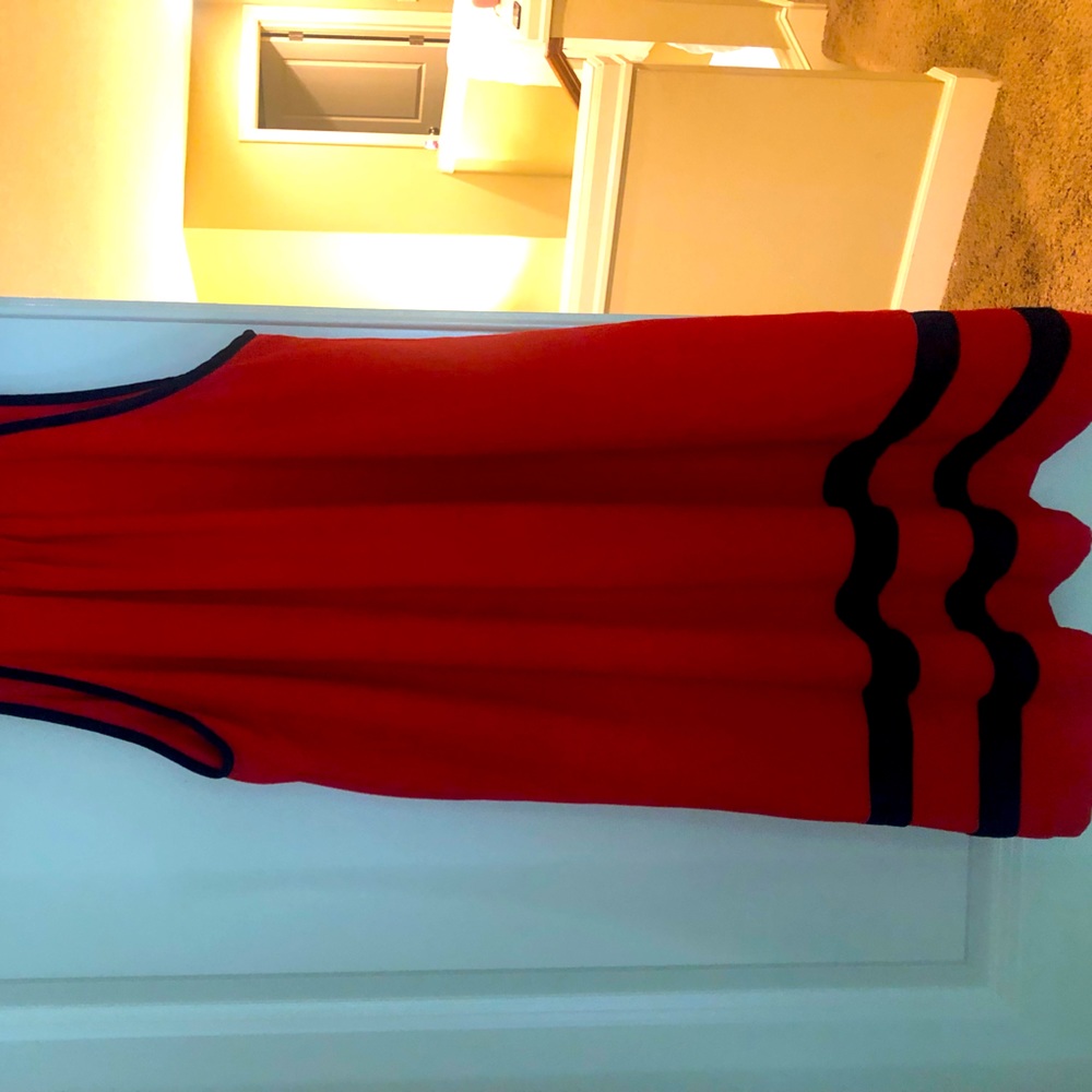 Summer orange/navy dress